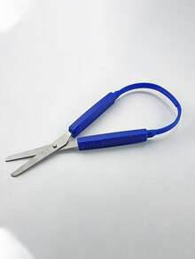 Mini Push-Button Scissors With Loop Handle, Ergonomic Design, Colorful Handle And Auto-Rebound Function, Suitable For Students And People With Special Needs For Daily Crafting; Ergonomic Design Kindergarten Training Scissors. - Multicolor - View 11