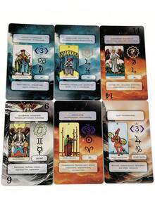 1盒 78張韋特塔羅牌組,附解釋卡片,適合初學者,俄文塔羅牌附解釋 - 彩色 - 查看 8