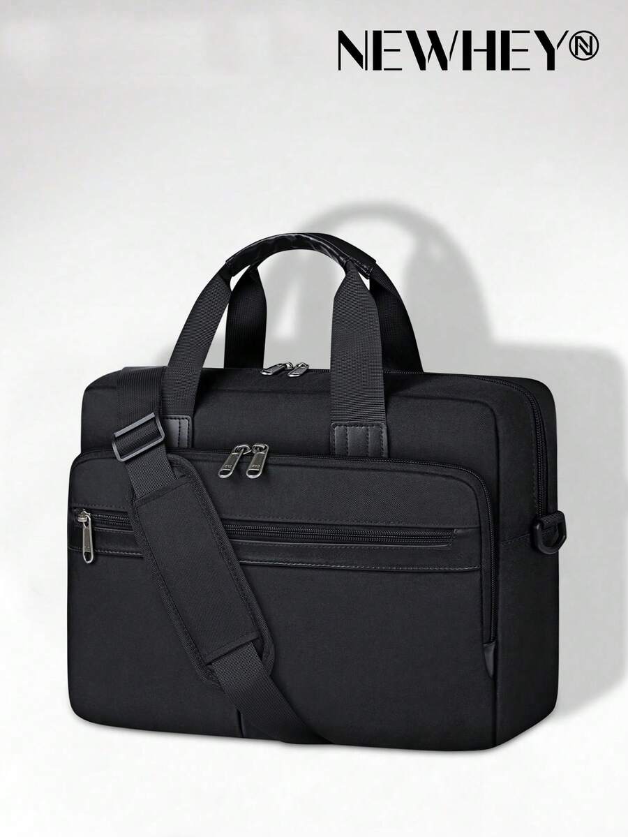 NEWHEY 15.6 Inch Waterproof Laptop Bag, Men's Large Capacity Computer Briefcase, Laptop Shoulder Crossbody Bag, Suitable For Travel, Office And Business