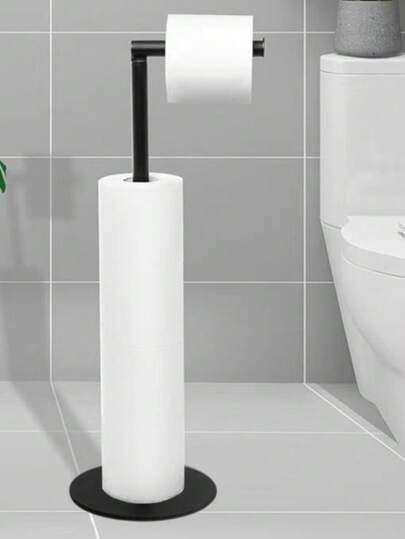 1 Bathroom Toilet Paper Holder With Weighted Base, Freestanding Toilet Paper Holder, Stainless Steel Tissue Holder, Kitchen Bathroom Tissue Holder, Modern Style Toilet Paper Holder, Toilet Paper Roll Holder