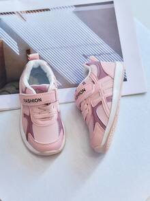 Girls' Mesh Breathable Sports Shoes, Baby Hook And Loop Soft Sole Functional Shoes, Children's Anti-Slip Lightweight Walking Casual Shoes - Pink - View 5
