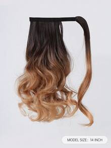 Extensões de Cabelo Ombré Preto Marrom para Loiro Mel & Marrom Escuro, Extensão de Rabo de Cavalo Enrolado Curto de 14 Polegadas para Mulheres, Peça de Cabelo Sintético Macio e Leve, Fácil de Usar para Volume Natural, Estilo Diário, Fantasia de Halloween, Cosplay e Festa - Multicolorido - Visão 8