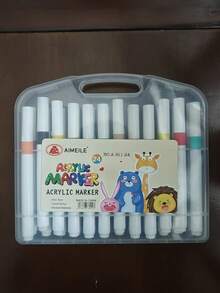 Bộ bút marker acrylic 12 cái/80 cái, mực màu, lớp phủ đục, bút vẽ nghệ thuật cho học sinh - Bút lông acrylic - Xem 10