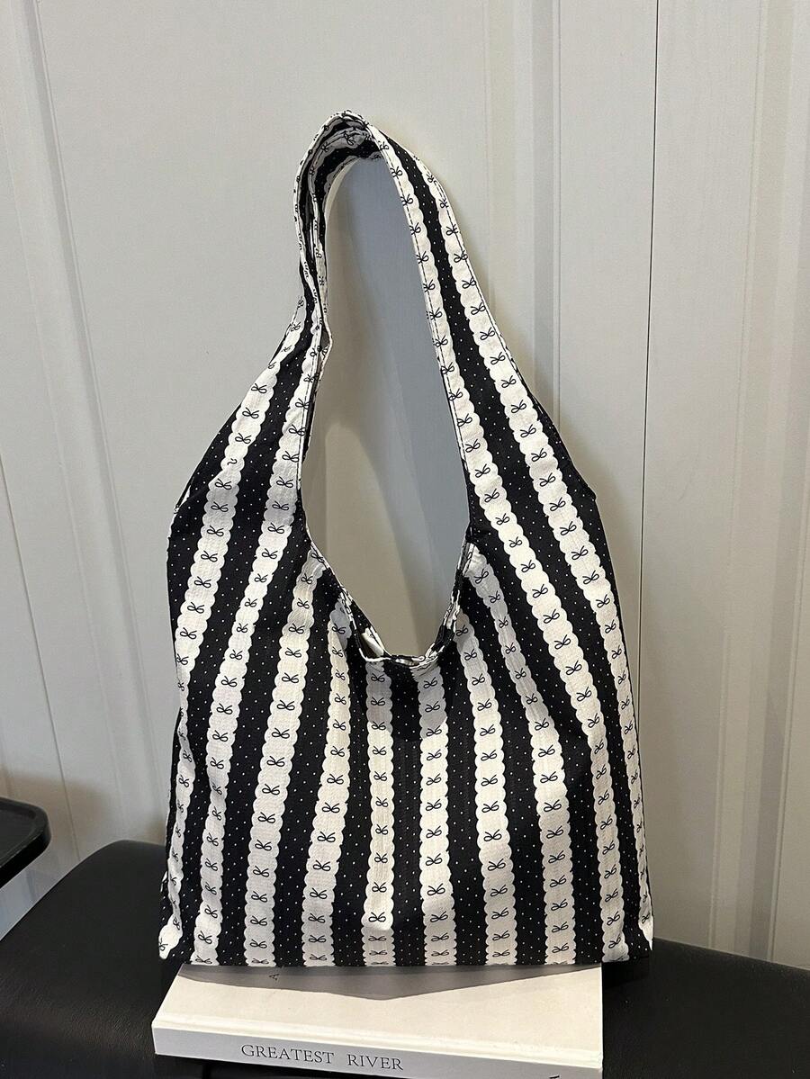 Women's Large Capacity Daily Commute Fashion Solid Color Shoulder Bag - Black - View 1