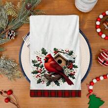 2/4/48pcs Christmas Series North American Cardinal Pattern Printed Kitchen Towels - Super Soft, Highly Absorbent Polyester Dish & Hand Towels, Perfect For Holiday Decor, Kitchen Decor, Party Decor. - Multicolor - View 8