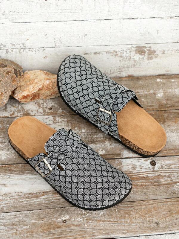 Men's House Slippers, Women's New Vintage Casual Shoes, Slouchy Shoes, Closed-Toe Flat Mule Slippers With Adjustable Straps And Arch Support