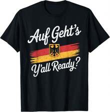 Oktoberfest Drinking German Flag Auf Gehts Unisex T-Shirt - 黑色 - 查看 1