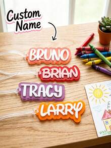 Personalized Acrylic Keychain, Personalized Backpack Name Tag, Back To School Acrylic Hanging Tag, Customized Backpack Hanging Tag, Back To School Gift, Bag Luggage Hanging Tag - Multicolor - View 5