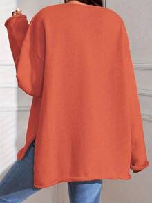 5pcs V-Neck Knit Tops With Front Short Back Long Hem And Side Slit, Spring Autumn Winter - Multi-color Multi-piece Set - View 6