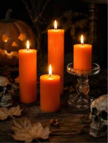 1pc Dark Orange Cylindrical Scented Candle, Diameter 1.97 Inches (1.97-7.87 Inches Optional), Suitable For Atmosphere Creation, Home Decor, Party, Table Setting, Desk Decoration, Halloween, Halloween Decor, Halloween Gift - Multiple Specifications - View 5
