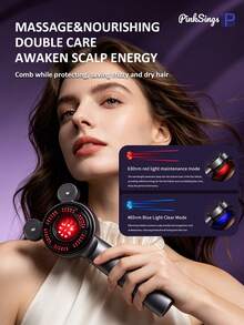 PinkSings Upgraded 4-In-1 Electric Scalp Massager Brush With Nano Mist, Blue & Red Light Therapy Hair Care, Suitable For All Hair Types Hair Oil Applicator, Electric Hair Comb - Multicolor - View 8