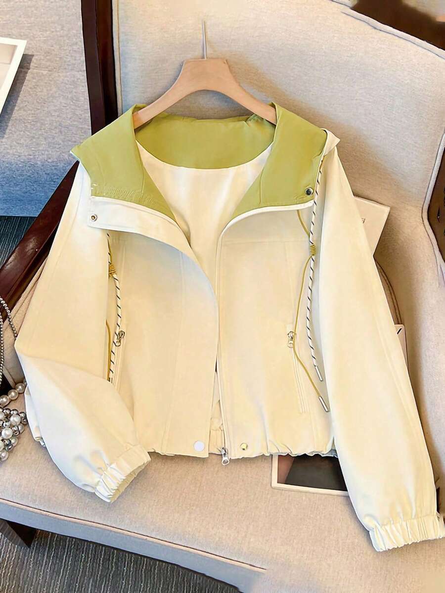 Exquisite Short Jacket Women's New Popular Hot-Selling Youthful Windbreaker - Apricot - View 1