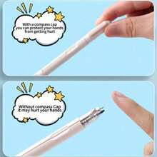 1PC Fully Automatic Compass Set - Random Color - Precision Drawing Compass Set - Student Drawing Set (Compass + Eraser + Pencil Lead), Metal Drafting Tool, Suitable For Students And Professionals, Portable School And Office Stationery - A - View 4