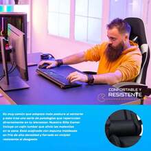 Silla Ergonómica Gamer Reclinable Ajustable Oficina Giratori - Negro - Ver 6