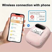 Marklife P50 Pink Inkless Label Maker, Printer Label Termal Mini, Kompatibel untuk Penggunaan Rumah dan Komersial, Cocok untuk Pengorganisasian Rumah, Bisnis, Barcode, Kode QR, Dilengkapi dengan 1 Rol Label 40x30mm (1,57x1,18 inci) - Bubuk stroberi P50 + 1 gulungan ukuran 40*30mm (1,57*1,18 inci) - View 5