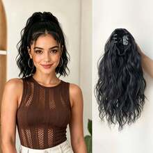 10 Inch Synthetic Fiber Short Wavy Ponytail Hair Extension With Small Claw Clip, Multi-Color Options, For Women's Daily Wear - Multicolor - View 10