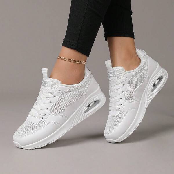 Fashion Women's Shoes, Air Cushion Shock Absorption, Wedge Heel Thick Sole, Breathable Upper, Wear-Resistant Non-Slip, Gentle Luxury Casual Style, Invisible Height Increase, Comfortable Air Cushion, Versatile For Jeans, Skirts, Women's Sports Shoes, Suitable For Evening Parties, Dates, Balls, Commuting, Shopping, Travel, Daily Wear And Other Occasions
