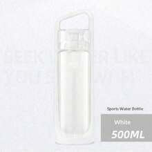 Kor Dual Use Water Bottle With Straw Portable Square Clear Water Cup Dual Drinking Modes Leakproof Travel Sports Drinking Bottle For Girls - 白色 - 查看 13