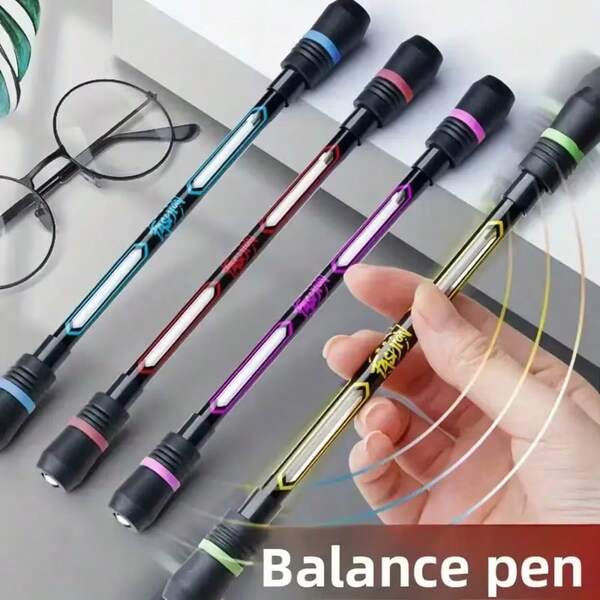 3 piezas (Color aleatorio) Bolígrafos giratorios geniales, entrenamiento flexible de la mano, anti-caída anti-deslizante con función de escritura - Lápices giratorios de equilibrio/Mina de 0.5mm