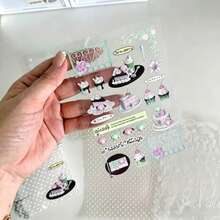 Stiker Transfer Tahan Air Korea DIY untuk Jurnal/Casing Ponsel/Gelas Minum, Stiker Dekoratif dengan Motif Sulur dan Bunga. - A - View 3