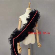 1pc White Fluffy Tulle Wedding Bridal Long Luxury White Shawl Fake Collar Accessory - Multicolor - View 6