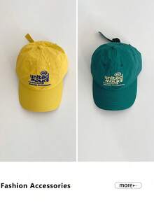 2/1 pieza Gorra de béisbol amarilla con bordado de letra en la parte superior suave para mujer, nueva para primavera/verano, de secado rápido y transpirable, con protección solar, gorra de béisbol con bloques de color, gorra de béisbol de secado rápido y transpirable con protección solar, sombrilla con protección UV, gorra fina - Gorra de béisbol con letras - Ver 24