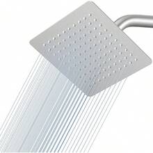 Rain Shower Head Ultra Thin High Pressure Boosting Metal Water Flow Sprayer Ceiling Wall Mounted Stainless Steel Rainfall Bathroom Fixture Modern Style Brushed Nickel 1 Pack - Brushed Nickel - View 2
