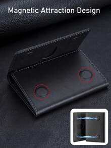 EIGIIS 1pc Magnetic Phone Wallet, Magnetic Stand Card Holder, Adjustable Stand With 3 Card Slots, Suitable For Daily Use, Fashion Wallet Design, Durable And Compatible With All Phones, Magnetic Phone Case Accessory - Multicolor - View 5