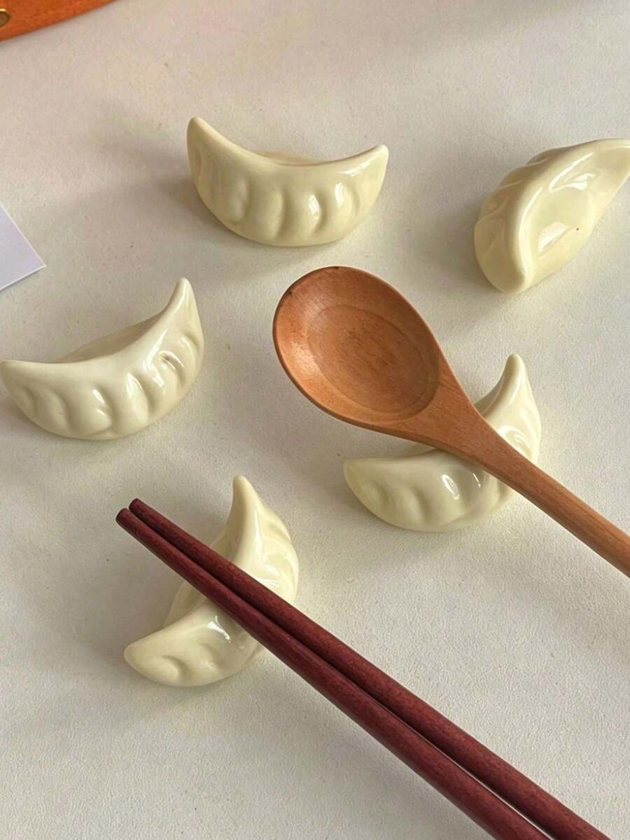 Ceramic Chopstick Holder, Cute Creative Knife & Fork Stand, Dumpling Shaped Ceramic Chopstick Rest Spoon Holder, Home Dining Table Desktop Chopstick Holder, Chopstick Pillow, Chopstick Rest - View 1