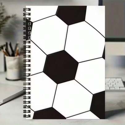 1pc Aesthetic Football Fan Spiral Notebook, Planner Pad, Team Travel Diary, Fun Football Fan Planner, Football Weekly Study Notebook And Football National Diary, Athlete Appreciation Gift With Football, Goalkeeper Gloves And Goal Design, Football Goal Spiral Notebook - Vibrant "Goal!" Design With Stars And Football Graphics, Durable Spiral Binding For Sports Fans, Notes, School, Office And Sports Enthusiasts, Football Accessories, Fun Stationery, Sturdy Cover, Fan Merchandise