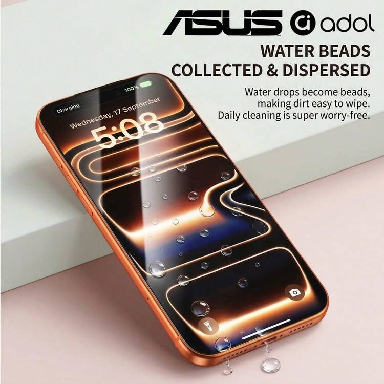 ASUS 2-Pack Tempered Glass Screen Protector, Compatible With IPhone 17 Pro Max 17pro 17 16Promax 16pro 16 15promax 15pro 15plus 15 IPhone Air. Suitable For Office, Home And Various Daily Scenarios, Portable Travel, Easy To Use Phone Screen Protector, Waterproof Tempered Glass Material, Shockproof, Scratch-Resistant, Anti-Fingerprint, Full Screen Coverage - Clear - View 4