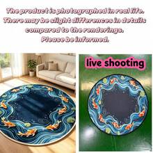 1pc, Bohemian Floor Mat - Black And Gold Floral Pattern, Soft And Machine Washable, Suitable For Living Room, Bedroom, Office, Camping - Indoor/Outdoor Decor, Elegant Bohemian Style Design, Living Room Carpet, Bedroom Accessory, Decorative Rug, Bedroom Decor, Small Rug, Carpet, Home Decor, Living Room Carpet, Living Room Small Rug, Bedroom Carpet - Multicolor - View 3