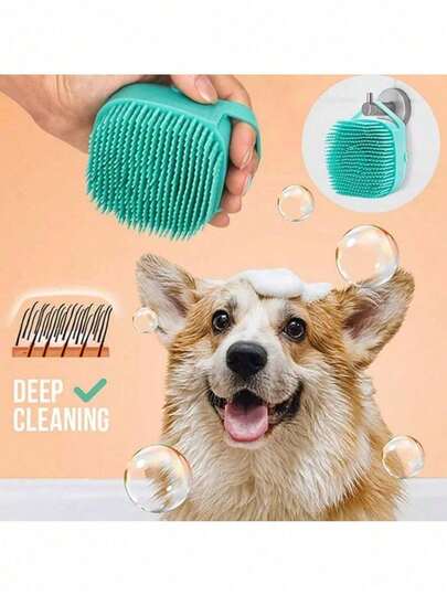 1 pieza Cepillo de limpieza para mascotas, cepillo de silicona para limpiar el pelo del perro con dispositivo espumante, cepillo de masaje para mascotas compacto y amigable con la piel, adecuado para el baño y el aseo del perro. Cepillo de limpieza multifuncional para mascotas, cepillo de baño para mascotas, cepillo de silicona para mascotas, cepillo para limpiar el pelo del perro, cepillo de masaje para mascotas, dispositivo espumante para el baño del perro, herramienta de aseo para mascotas, cepillo amigable con la piel del perro, cepillo compacto para mascotas, herramienta de baño para mascotas, cepillo de aseo para perros, cepillo de silicona para perros