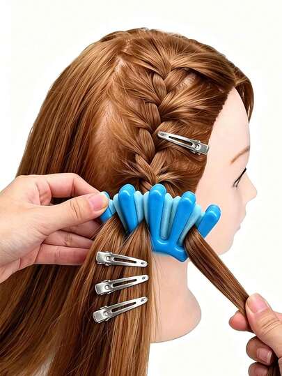 Sponge 5-Finger Braiding Tool Hair Styling Tool Set, 5-Finger Braiding Tool, Sponge Hair Bun Maker, Root Volumizing Tool, Seamless Hair Clips, Bangs Clips, Duckbill Positioning Clips, Styling Hair Clips. Slouchy Beginner Quick Braided Bun Professional Makeup Artist Hair Accessories, Daily Commute, Campus Outings, Date Styling, Bridal Wedding Styling, Banquet Stage, Selfie Atmosphere Hairstyle Management Easy To Use, Qixi, Valentine's Day, Birthday Party, Holiday Gathering Daily And Ceremonial Styling Suitable