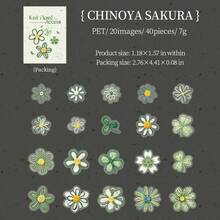 JotBox Woven Small Flower Faux Embroidery Floral PET Stickers, Vintage Transparent Planner Scene Decoration DIY Basic Material Decals - Knitted Flower - View 10