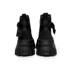 Men High-Top Leather Riding Boots - All Black Height Increase - View 6