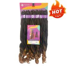 French Curl Braids Jumbo 400g Boho Crochet Hair Cacheado Fibra Premium ANNA - T1B/27 - Visão 4