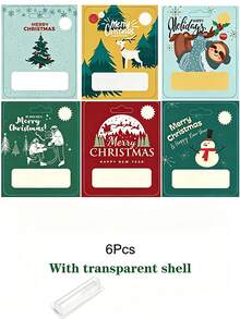 6/12Pcs Christmas Money Holder Wallet, Hanging Tree Ornament With PET Pocket, Cash Gift Card Envelope For Secret Santa Xmas Holiday Party Favors - Christmas Wallet Greeting Cards - View 10