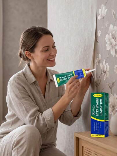 JAYSUING 150ML Wallpaper Repair Glue, Water-Based Fast-Drying Wallpaper Adhesive, Strong Bonding Wallpaper Glue, Suitable For Peeling Wall Fabric, Wallpaper Seam Tears And Loose Edges DIY Repair