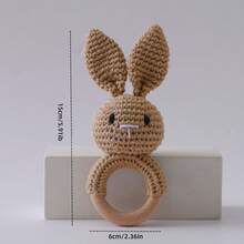 Handmade Crochet Rabbit Rattle, Baby Interactive Crochet Toy, Built-In Bell, 3D Cute, Rich Details, Attract Baby's Attention, Develop Baby's Hearing, Baby Shower Gift, Sleep Soothers, New Mom Gift, Christmas Gift, Easter Gift, Newborn Memorial Gift - Multicolor - View 9