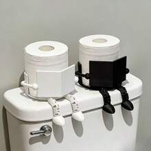 Tempat Tisu Toilet, Teman Membaca, Dekorasi Rak Tisu Toilet Kamar Mandi - Hitam - View 1