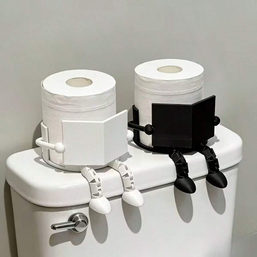 Tempat Tisu Toilet, Teman Membaca, Dekorasi Rak Tisu Toilet Kamar Mandi - Hitam - View 1