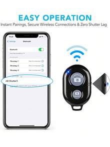 适用于智能手机的无线相机快门遥控器 - 兼容 iOS/Android、iPod、平板电脑，高清自拍快门，用于拍摄照片和视频。遥控快门适合夏季度假、旅行，便携式无线相机快门 - 均碼 - 查看 6