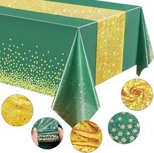 Irenare Tablecloth And Sequin Table Runner Set Polka Dots Confetti Table Cover Dining Plastic Tablecloths Glitter Decorations For Birthday Wedding - ColorF - View 3