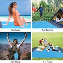 Portable Folding Beach Mat/Picnic Blanket/Outdoor Mat – Lightweight, Waterproof, Moisture-Proof And Sand-Proof, Suitable For Camping, Picnic, Travel And Beach, Includes Storage Bag - C - View 3