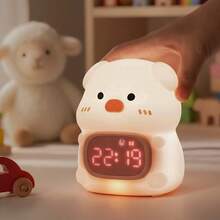 Pig Silicone Alarm Clock - Alarm Clock Sleep Trainer Learning Alarm, With Night Light LCD Display And Adjustable Lighting And Timer, Creative Gift - Piggy Alarm Clock - View 3