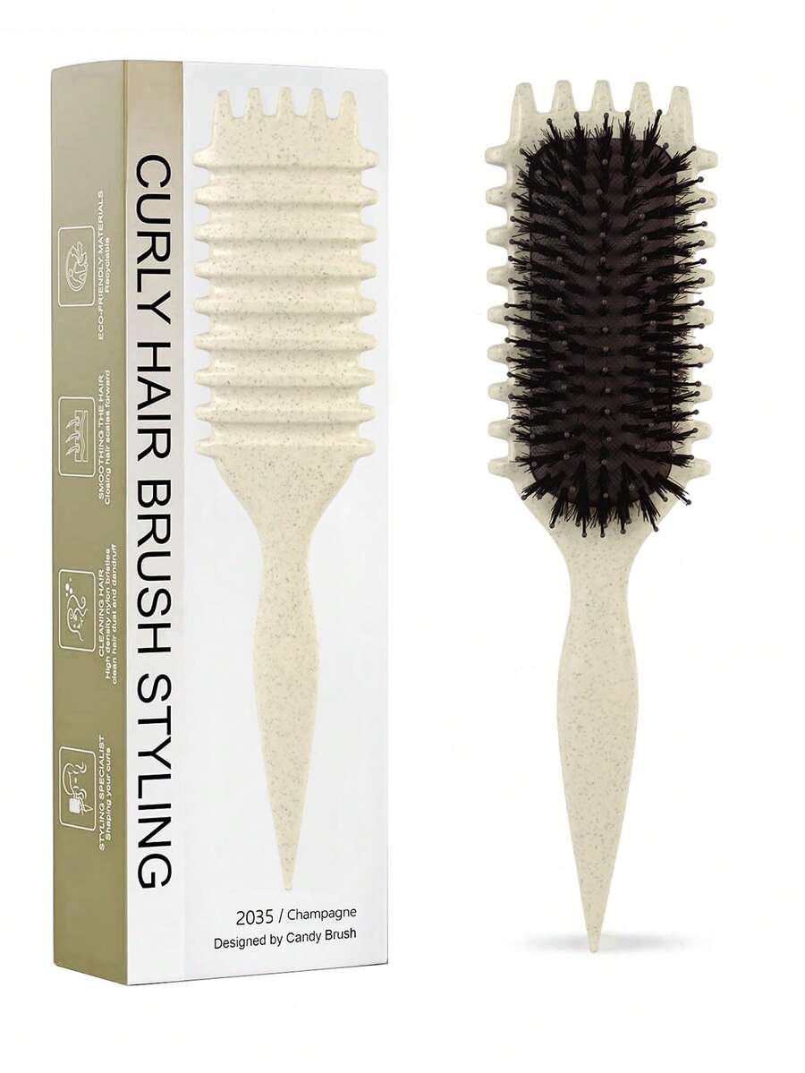 Hair brushes-EU+UK 2035brushes Curly Hair Comb - Anti-Static Nylon Bristles, Suitable For Curly Hair, Smooths And Defines Natural Curls, Reduces Frizz And Split Ends, Unisex