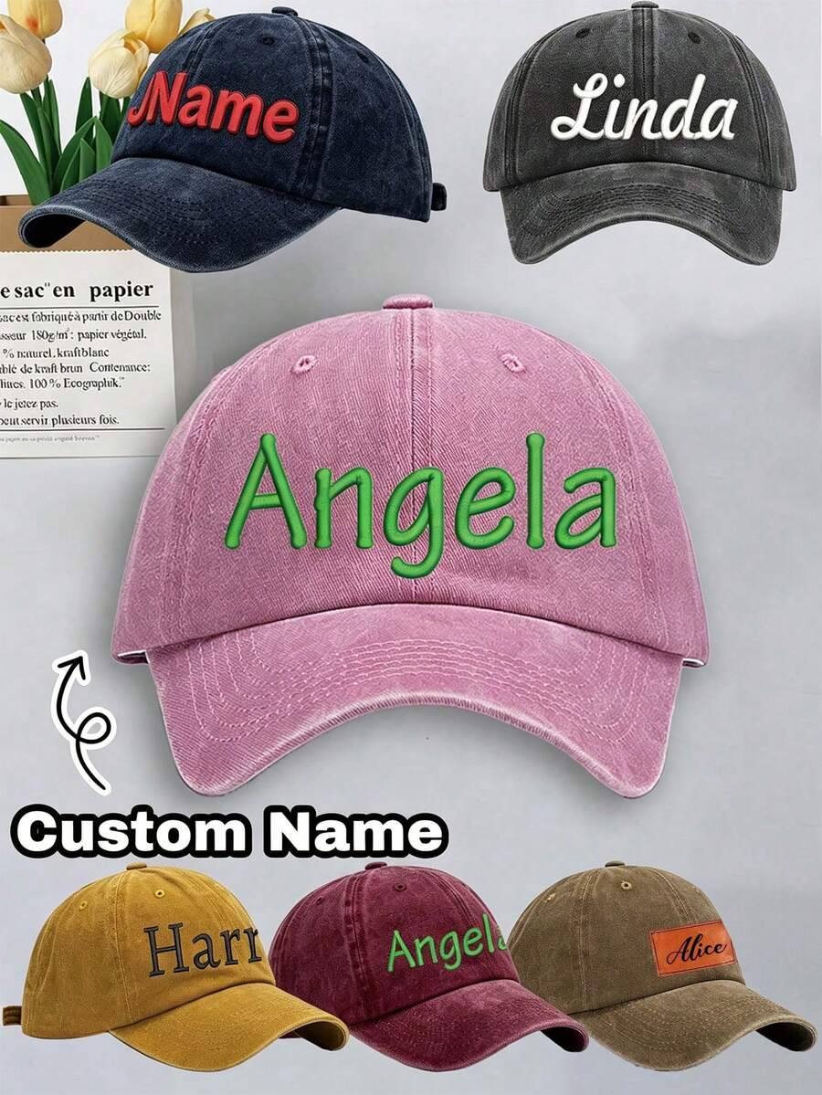 Customized Embroidered Sun Hats, Baseball Caps, Birthday Gifts, Anniversary, Travel Accessories, Suitable For Friends, Couples And Family - Style a - View 1