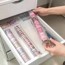 極簡透明壓克力壁掛式展示架 開放式設計 易取抽屜收納分隔格 鹽系風格 手帳文具收納架 適合剪貼簿手帳愛好者、收藏迷與極簡桌面美學 - A - 查看 2