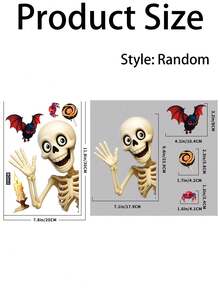 1/2pcs/Skull Halloween Fridge Magnets - Cute Fridge And Glass Window Stickers Decoration; Halloween Window Stickers And Decals, Halloween Party Supplies - Multicolor - View 5